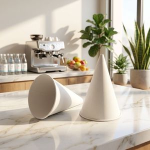 Gobelets en papier coniques jetables imperméables en gros, gobelets d'eau écologiques en forme de cône pour <span class=keywords><strong>distributeur</strong></span>, logo personnalisé - Product Image 2