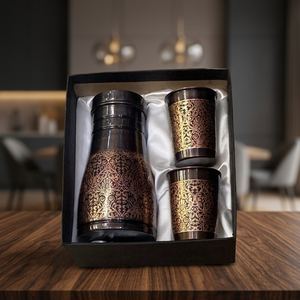 High Quality Matte Copper Aluminum Eco-Friendly Drinking Bottle 1000ml Ayurvedic Healthy Drinkware Glass Luxury Design Bed Side - Product Image 2