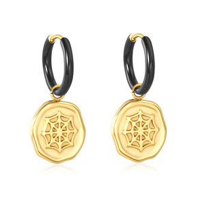 European American Style Oval Spider Web <b>Necklace</b> Earring Set Zinc Alloy Women's Party Jewelry Fashion <b>Statement</b> Piece - Product Image 5