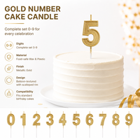 Bougies d'anniversaire 3D dorées à succès – Chiffres 0-9 pour gâteaux et célébrations – Accessoires de fête