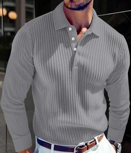 Primavera e autunno nuova luce di lusso maturo uomini Casual sport stile retrò moda a righe da uomo Outdoor <span class=keywords><strong>Polo</strong></span> <span class=keywords><strong>manica</strong></span> <span class=keywords><strong>lunga</strong></span> - Product Image 5