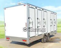 Douche et toilettes mobiles sur remorque, toilettes portables avec équipement de base