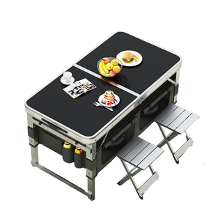 Ensemble <span class=keywords><strong>table</strong></span> et chaises pliantes portables en alliage d'aluminium, hauteur réglable, type boîte de rangement pour <span class=keywords><strong>camping</strong></span> et extérieur - Product Image 5