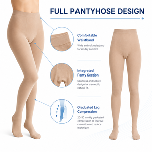 Collants de compression médicale 20-30 mmHg à soutien gradué, fabricant de chaussettes OEM sous marque privée - Product Image 2