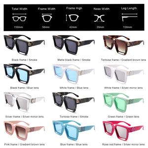 ホットスクエアフレームメガネメンズサングラスgafas de solゴールドメガネ高級レディーススクエア億万長者サングラス2021 - Product Image 5