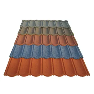 Großer Vorrat Schindel-Dachplatten Dachmaterialien farbiger Stein beschichtete Metall-Dachziegel für Hotel farbige Stein-Metallziegel
