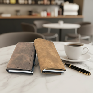 <span class=keywords><strong>Portefeuille</strong></span> pour homme personnalisé, design élégant, en aluminium fin avec blocage RFID, en cuir véritable pour le rangement des cartes de crédit - Product Image 2