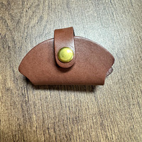 BOSHIHO Sac Organisateur Minimaliste Artisanal en Cuir Pleine Fleur Tanné Végétal pour Petits Gadgets et Câbles de Recharge