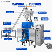 Machine de remplissage et d'emballage automatique monoposte pour poudre de café moulu, poudre nutritionnelle animale, poudre vétérinaire et sachets préformés Doypack