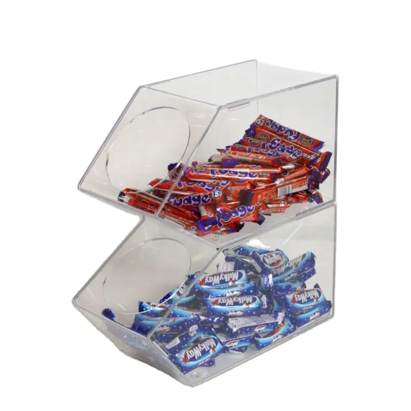 Прозрачная акриловая коробка для конфет HICDISPLAY из перспекса, дозатор сладких и конфет, акриловые коробки