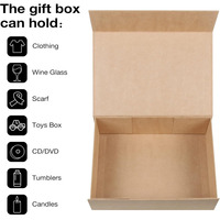 B800 Marron Kraft Magnétique Coffrets Cadeaux Couvercles Grande Demoiselle D'honneur Groomsman Proposition Rectangle Pliable Stockage Magnétique Boîte Tan