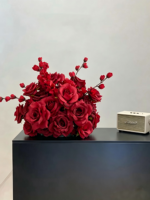 Membuat Bola Bunga Sutra Putih Biru Mawar Hydrangea untuk Dekorasi Meja Pernikahan, Bola Busa Buatan untuk Rangkaian Bunga
