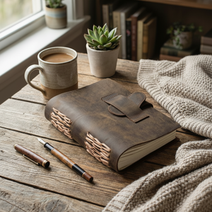 Cuaderno de Cuero de Grano Heritage Quillvera - Product Image 1