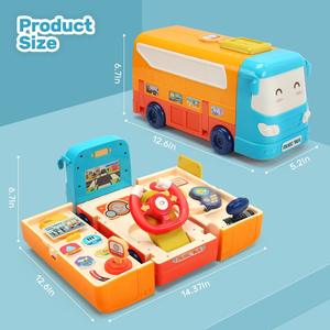Jouet de voiture d'autobus pour les tout-petits: volant, jouet d'autobus scolaire de musique de son et de lumière, jouet de conduite éducatif - Product Image 3