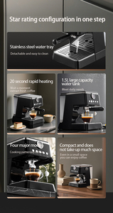 Cafetera Espresso de Calentamiento Instantáneo en 30s, 20 Bares de Presión, Cafetera Espresso Profesional Semiautomática para un Café Matutino Rápido - Product Image 4