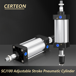 Cylindre pneumatique SCJ100 double effet course réglable corps en aluminium alésage 100mm cylindre à air - Product Image 5
