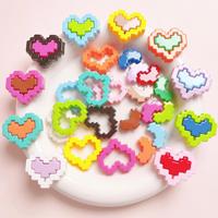 Mignon Plastique Acrylique Amour Forme Perles Pixel Cadre Artisanat Séparable Perles En Vrac pour DIY Porte-clés Téléphone Chaîne Fabrication de Bijoux