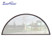Ventana Fija Arqueada con Rotura de Puente Térmico, Marco de Aleación de Aluminio Multicolor, Aislamiento Acústico, Diseño Moderno Personalizado
