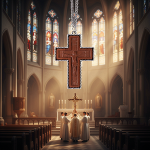 ZD083 Collar de Aleación con Cruz Pectoral Ortodoxa de Madera de Azufaifo Tallada para Uso Diario, Elevación y Oraciones Cristianas Confiadas - Product Image 3