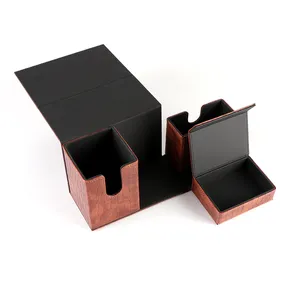 Scatola portaoggetti pieghevole per la protezione della scheda di gioco da tavolo pieghevole di grande capacità in pelle PU per ufficio o gioco da tavolo