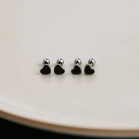 Boucles d'oreilles pendantes Gaovo personnalisées en acier inoxydable plaqué or, géométriques, noires, mini croix, cœur, papillon, à clipser, tendance pour femmes