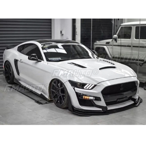 GT500 Style Car Front Bumper Corner Spoiler Winglet <b>Splitters</b> for Ford Mustang 2015-2021 Matte Black Modified W AMPP - Product Image 5