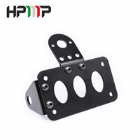 Support universel de plaque d'immatriculation latérale pour moto avec support de feu arrière LED et cadre de plaque
