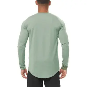 Manufacturer running top men's tee gym running top men bodybuilding t-shirt long sleeve athletic workout compressed tee