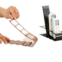 Boîte de Rangement de Bureau en Plastique à un Niveau, Multi-Fonctionnelle, Créative, à Quatre Compartiments, pour Télécommande et Rangement de Salon