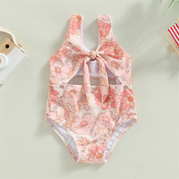 Maillot de bain d'été pour bébé fille, marque privée, maillot de bain sans manches imprimé creux, bikini, barboteuse pour bébé, 1 pièce