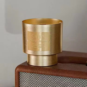 Conteneur à bougie en laiton fait main, design personnalisé, nouveau modèle, élégant et luxueux, en cuivre doré, pour <span class=keywords><strong>mariage</strong></span>, porte-bougie - Product Image 3