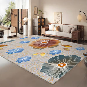 Alfombra rectangular de estilo vintage, imitación de cachemira, antideslizante, para sala de estar, dormitorio, decoración del hogar, patrón floral abstracto - Product Image 4