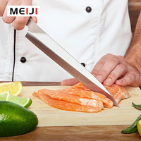 Couteau à sushi et sashimi Meiji en acier inoxydable, manche en bois, 14 pouces, ambidextre