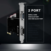 Adaptador de Tarjeta de Expansión PCIe a 2 Puertos Seriales de 9 Pines, Convertidor PCI Express Com Db9 Rs232, Dos Tarjetas Seriales