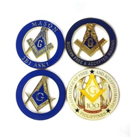 Badge de voiture en 3D en forme d'aigle, logo en or doux, autocollant maçonnique pour voiture, emblème de voiture en gros