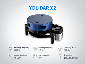 Escáner Láser LiDAR 2D de 360 Grados YDLIDAR X2, Alcance de 8 m, Sensor de 3000 Hz para Navegación Robótica ROS, Mapeo y Evitación de Obstáculos - Product Image 6