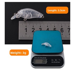 NOUVEAU Corps de leurre crankbait mini 35mm 3g, billot carré, non peint, pour la pêche - Product Image 3