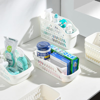 Boîte de rangement portable à double couche, ajourée, en plastique PP, avec roulettes, inspirée du style japonais, directement de l'usine