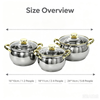 Ensemble de casseroles en acier inoxydable écologiques de qualité supérieure, style américain, compatible induction, couvercle en verre, non toxique, passe au lave-vaisselle