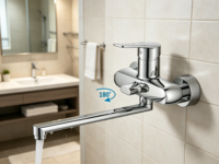 Robinet de douche mural en alliage de zinc pour salle de bain, robinet de baignoire à noyau en céramique, adapté aux salles de bain d'hôtels et d'appartements