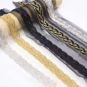 डिजाइन दुल्हन मनके पॉलिएस्टर फ्रेंच क्रिस्टल मोती Chantilly घूंघट Beading कपड़े शादी फीता ट्रिम - Product Image 2