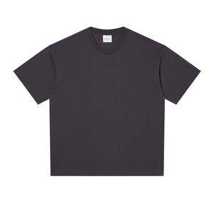 Maglietta 240g a maniche corte a doppio filato pesante da uomo estiva in cotone bianco tinta unita con spalle scoperte con Base personalizzata - Product Image 3