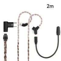 Câble de mise à niveau pour écouteurs de jeu TRN RedChain Plus Gramr avec micro détachable 3,5 mm 1,2 m/2 m, câble mixte cuivre-argent à quatre conducteurs