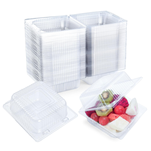 กล่องเค้ก PET ขนาด 8x8x3 นิ้ว - Product Image 1