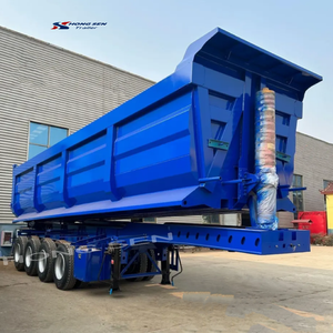 Remorque hydraulique à benne basculante 4 axes <span class=keywords><strong>de</strong></span> 60 tonnes pour le transport <span class=keywords><strong>d</strong></span>'ordures utilisées dans la construction et les travaux <span class=keywords><strong>de</strong></span> jardinage - Product Image 2