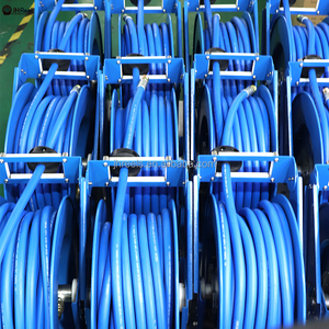 Enrouleur de tuyau de carburant rétractable à entraînement par ressort robuste 1 1/2 pouce haute pression 50 pieds réglable en métal - Product Image 5