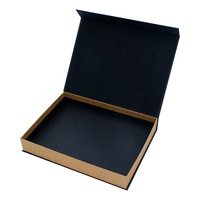Boîte cadeau de luxe en carton rigide noir et marron avec insert en mousse EVA, logo personnalisé en relief, fermeture magnétique, commande minimum de 500 unités