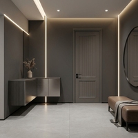 Porte intérieure moderne en bois éco-responsable avec surface CPL finie sur mesure, porte de chambre à coucher en composite à âme solide