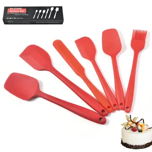 6-Piece Non-Stick Heat-Resistant Silicone Kitchenware Set Custom Logo Kitchen Cooking and Baking Spatula Scrapers for Home Use