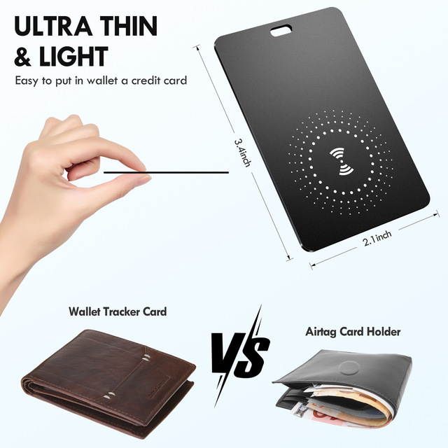 Global Positioning Anti-Loss Card for Android & IOS with GPS Ultra-Thin Wireless Charging Wallet